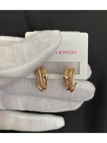 Сережки Змійка англійський замок золотого кольору 33553