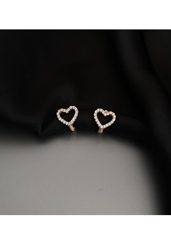 Сережки серце круглий замок золотого кольору 33554