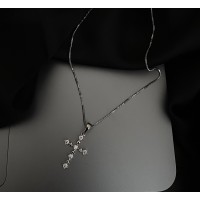 Підвіска хрестик з ланцюжком срібного кольору 33558