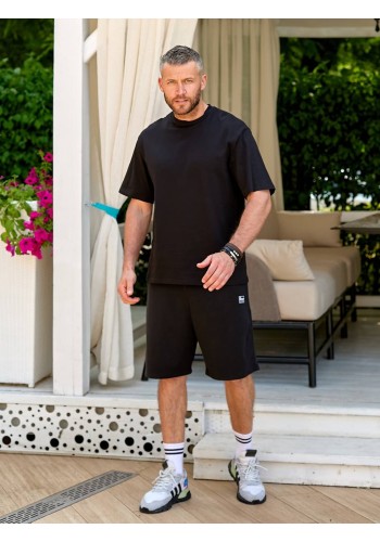 Чоловічий літній спортивний костюм чорного кольору 33561