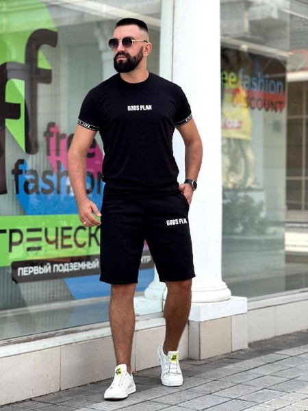 Чоловічий літній костюм чорного кольору 33577