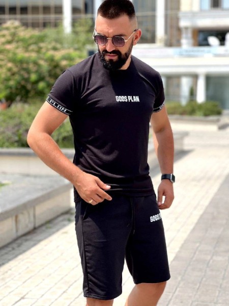 Чоловічий літній костюм чорного кольору 33577