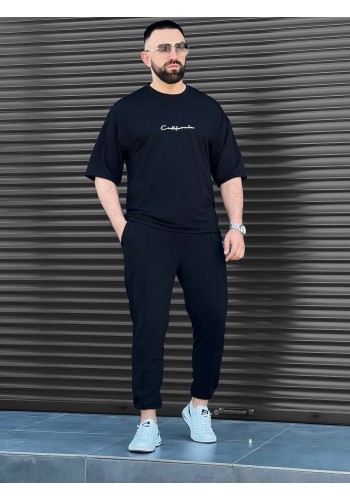 Чоловічий літній прогулянковий костюм чорного кольору 33578