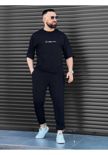 Чоловічий літній прогулянковий костюм чорного кольору 33578