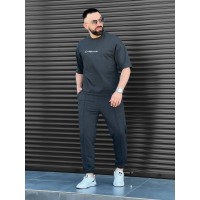 Чоловічий літній прогулянковий костюм графiтового кольору 33579