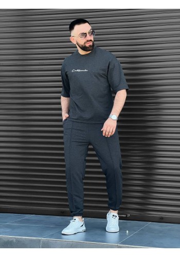 Чоловічий літній прогулянковий костюм графiтового кольору 33579