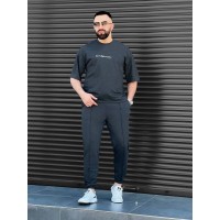 Чоловічий літній прогулянковий костюм графiтового кольору 33579