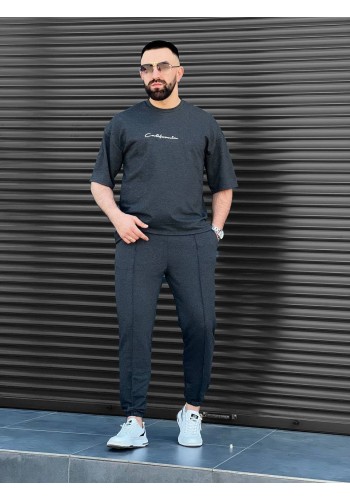 Чоловічий літній прогулянковий костюм графiтового кольору 33579