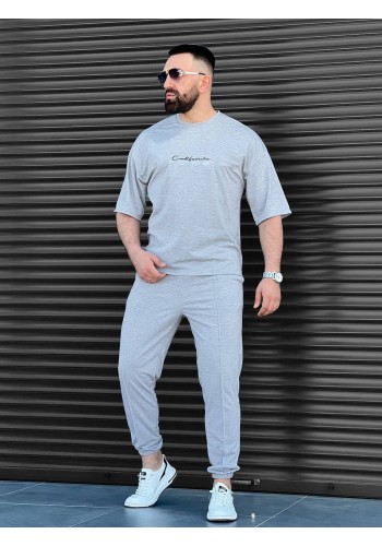 Чоловічий літній прогулянковий костюм сiрого кольору 33580