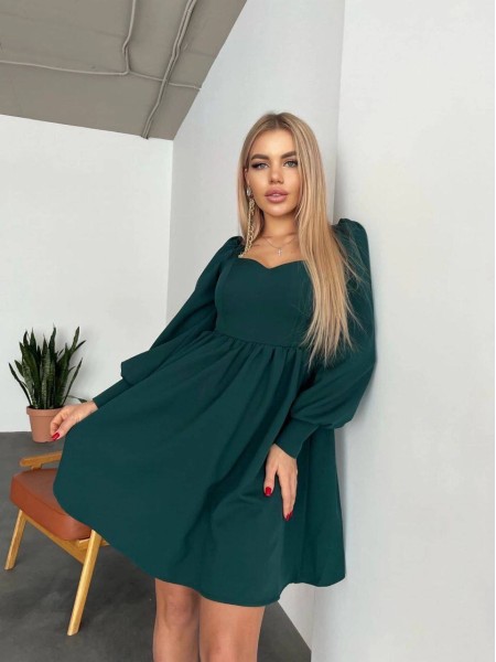 Платье цвета бутылка 24065