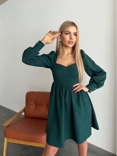 Платье цвета бутылка 24065