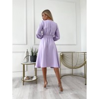 Сукня міді з поясом, лавандового кольору 24228