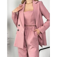 Костюм-трійка кольору запорошена троянда 24433 АА