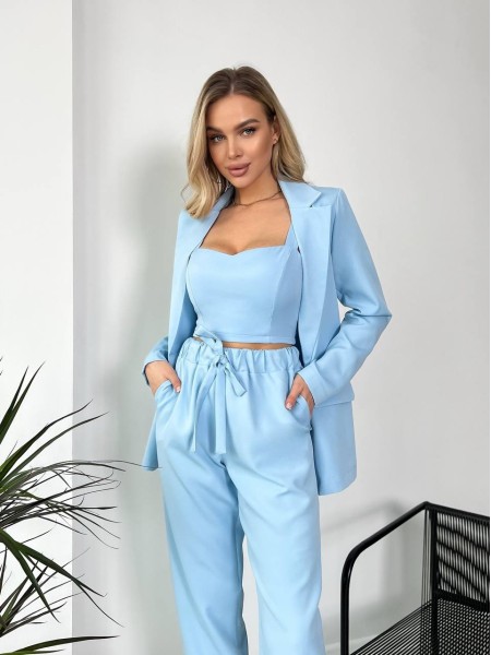 Костюм-трійка блакитного кольору 24434 АА