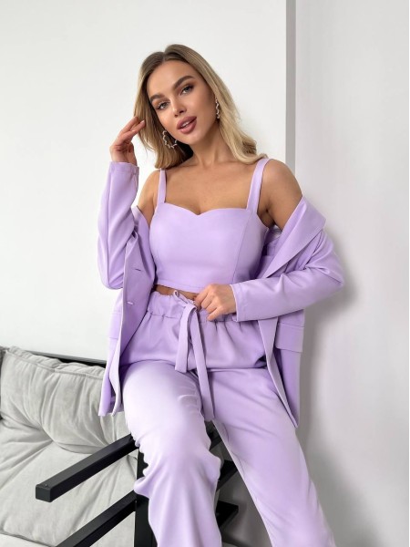 Костюм-трійка лавандового кольору 24436 АА
