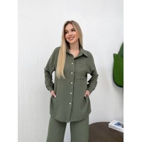 Костюм-двійка кольору хакі 24676