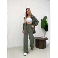 Костюм-двійка кольору хакі 24676