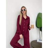 Костюм-двійка бордового кольору 24678