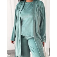 Жіночий комплект-трійка бірюзового кольору 25077 АА