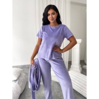 Жіночий комплект-трійка лавандового кольору 25082 АА