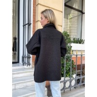 Жіноча куртка-сорочка чорного кольору 25101 АА