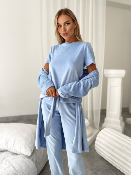 Жіночий комплект-трійка блакитного кольору 25105 АА