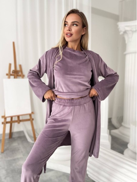 Жіночий комплект-трійка кольору фреза  25111 АА