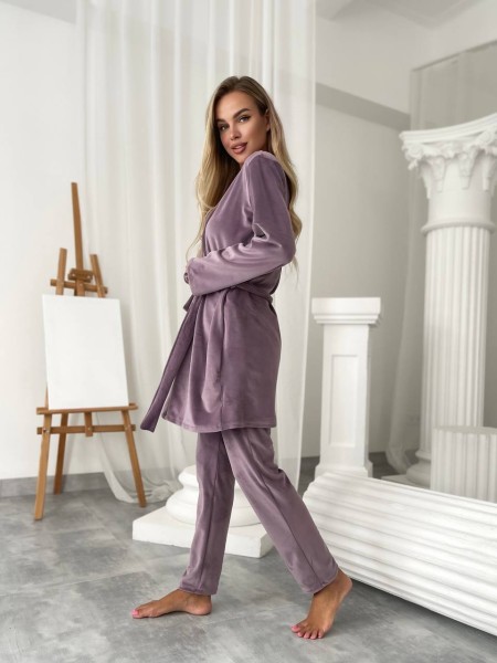 Жіночий комплект-трійка кольору фреза  25111 АА