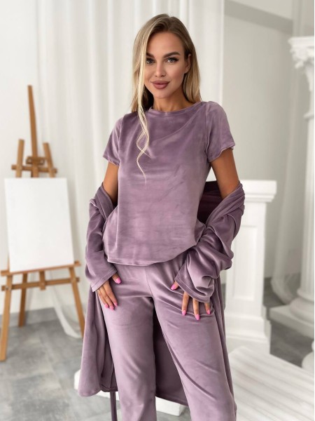 Жіночий комплект-трійка кольору фреза  25111 АА