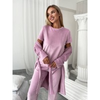 Жіночий комплект-трійка пудрового кольору 25116 АА