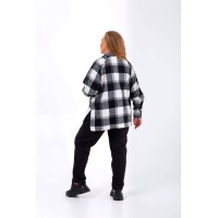 Женский костюм с рубашкой на змейке черного цвета 25325