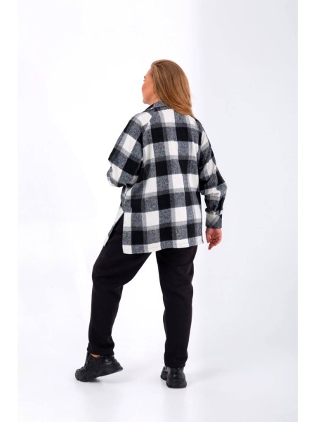 Жіночий костюм з сорочкою на змійці чорного кольору 25325