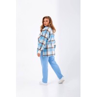 Женский костюм с рубашкой на змейке голубого цвета 25326