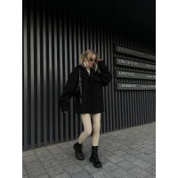 Жіноча сорочка баранчик оверсайз чорного кольору 25425 Ordio