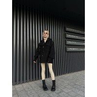 Жіноча сорочка баранчик оверсайз чорного кольору 25425 Ordio