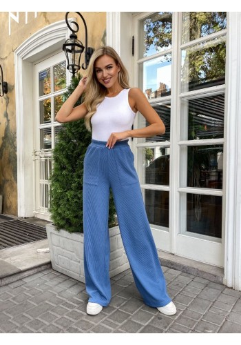 Жiночi штани палацо блакитного кольору 25771 KIT