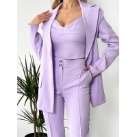 Женский  стильный костюм-тройка лавандового цвета 25776