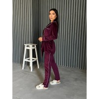 Піжамний костюм бордового кольору 25879 Vo