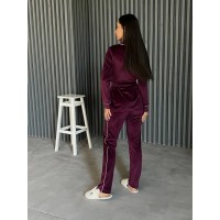 Піжамний костюм бордового кольору 25879 Vo