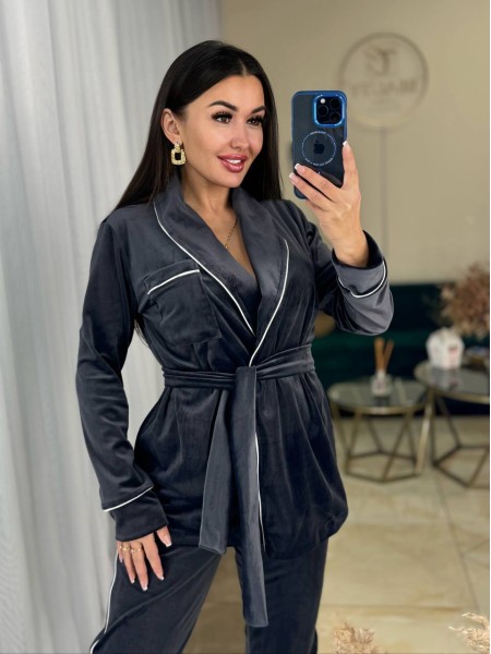 Піжамний костюм графiтового кольору 25881 Vo