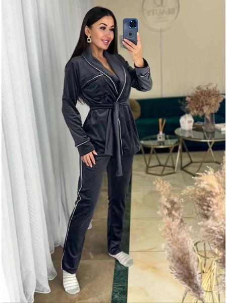 Піжамний костюм графiтового кольору 25881 Vo