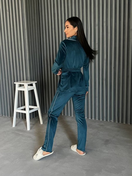 Піжамний костюм  кольору морської хвилі 25884 Vo