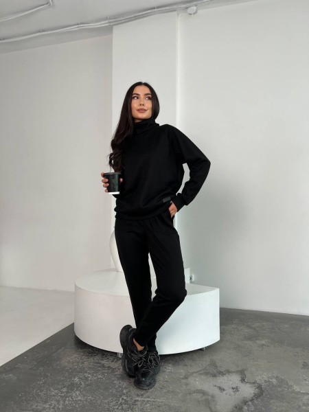 Жіночий повсякденний костюм чорного кольору 26126 N