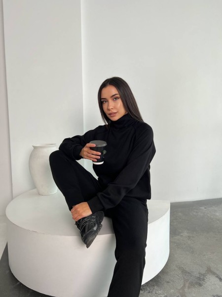 Жіночий повсякденний костюм чорного кольору 26126 N