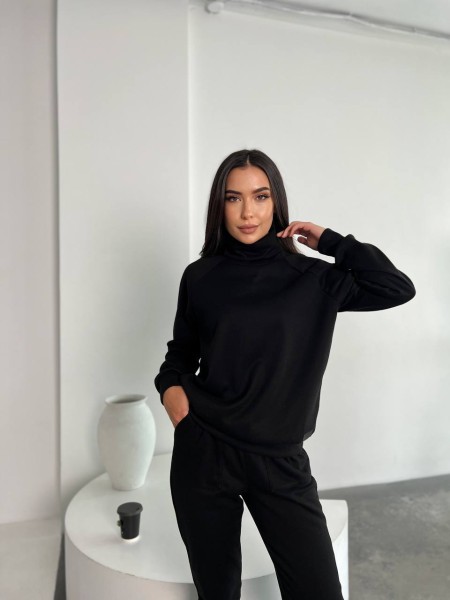 Жіночий повсякденний костюм чорного кольору 26126 N