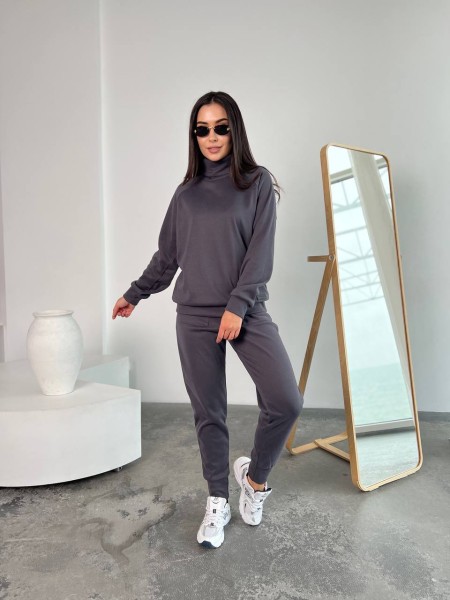 Жіночий повсякденний костюм графiтового кольору 26127 N