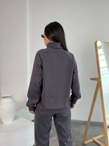 Жіночий повсякденний костюм графiтового кольору 26127 N