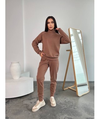 Жіночий повсякденний костюм кольору мокко 26128 N