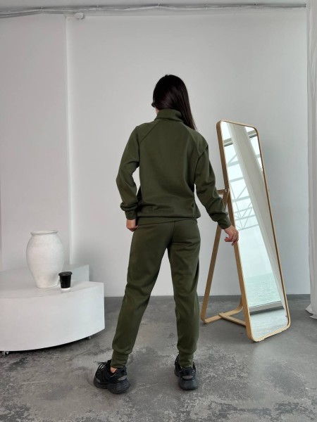 Жіночий повсякденний костюм кольору хакi 26129 N