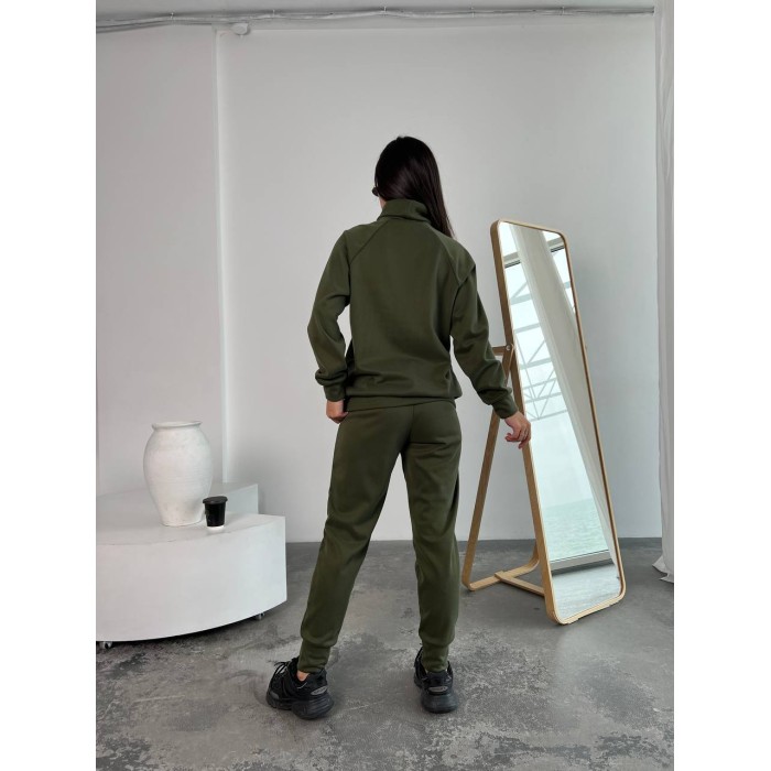 Жіночий повсякденний костюм кольору хакi 26129 N